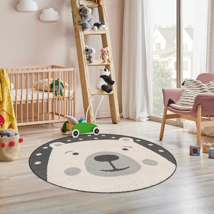 Kids Bear Animal Print Nursery Outdoor Area Rug - Clearance