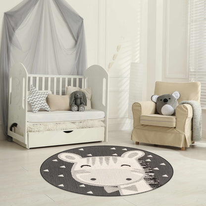Kids Giraffe Bowtie Animal Print Nursery Outdoor Area Rug - Clearance