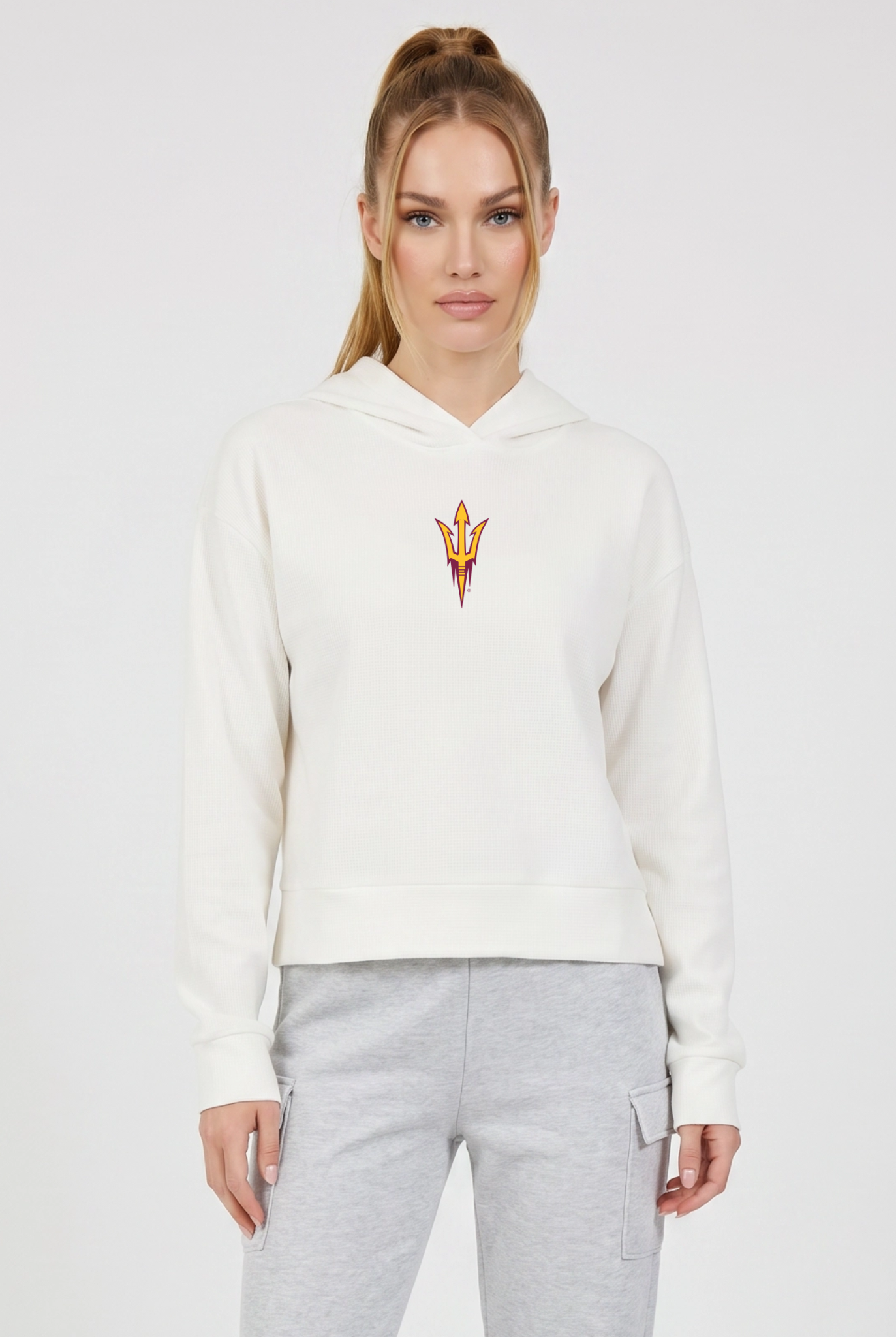 Relaxed Fit Waffle Hoodie Arizona State
