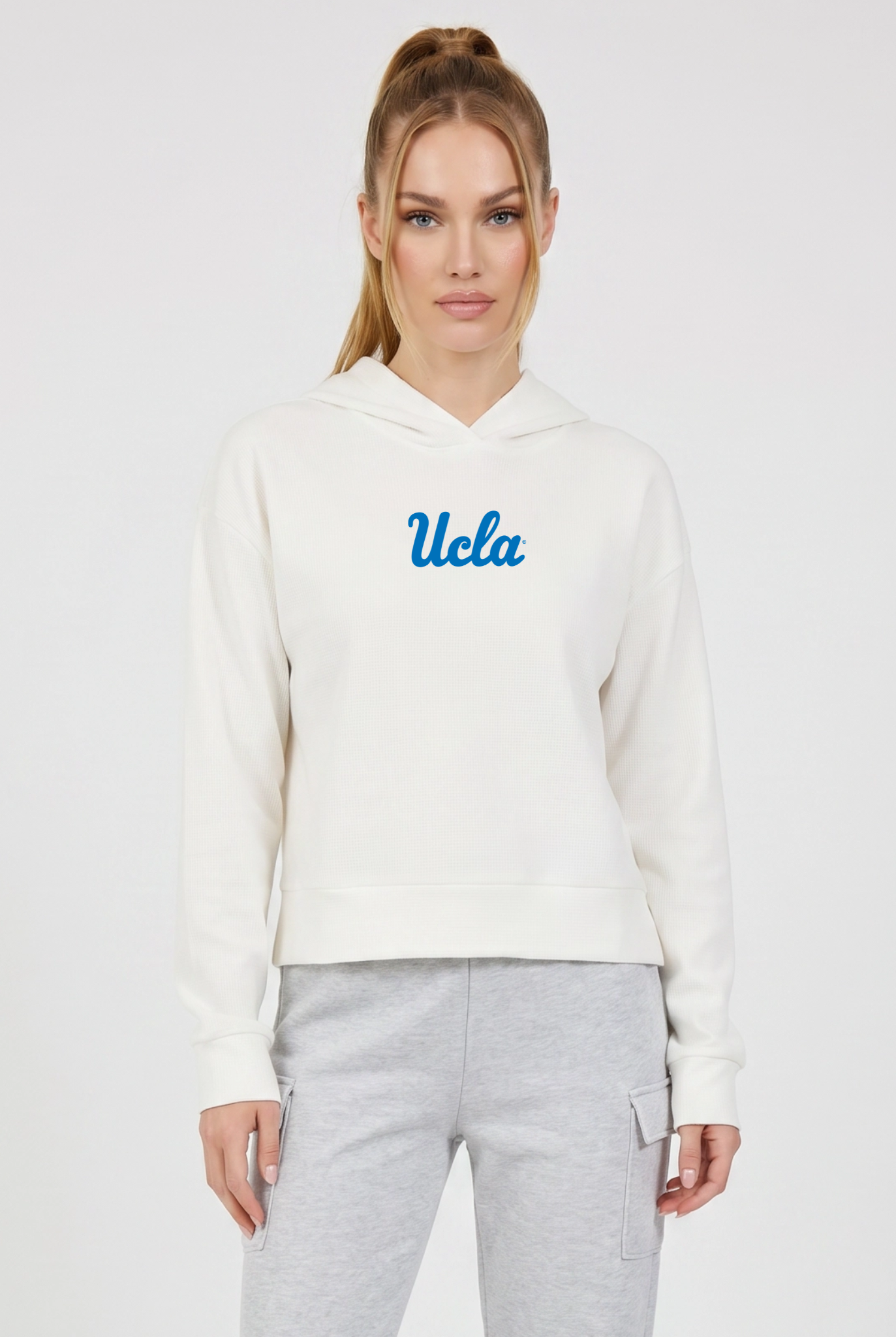 Relaxed Fit Waffle Hoodie UCLA