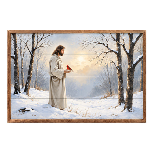 Kendrick Home Cardinal And Jesus In Snow