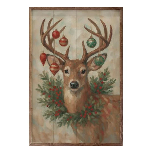 Kendrick Home Christmas Whitetail Deer With Wreath