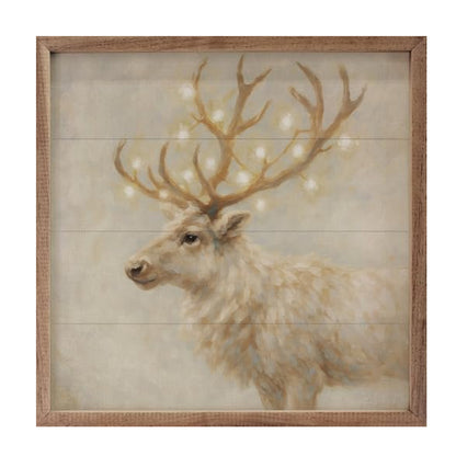 Kendrick Home Holiday White Reindeer