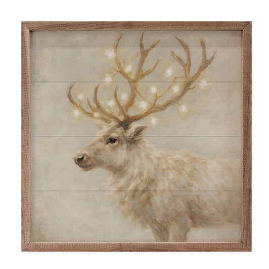 Kendrick Home Holiday White Reindeer