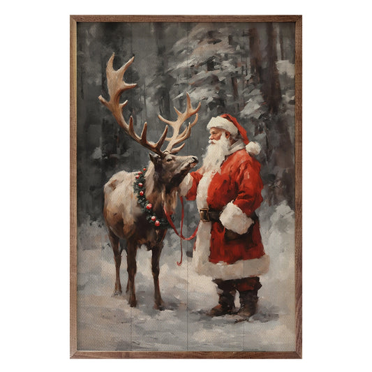 Kendrick Home Santa And Reindeer Color