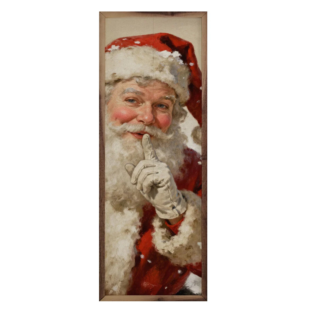 Kendrick Home Shh Santa Claus White Gloves