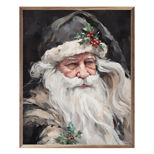 Kendrick Home Wise Grayscale Santa