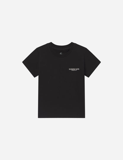 Elevated Faith Kingdom Club Black Kids Tee