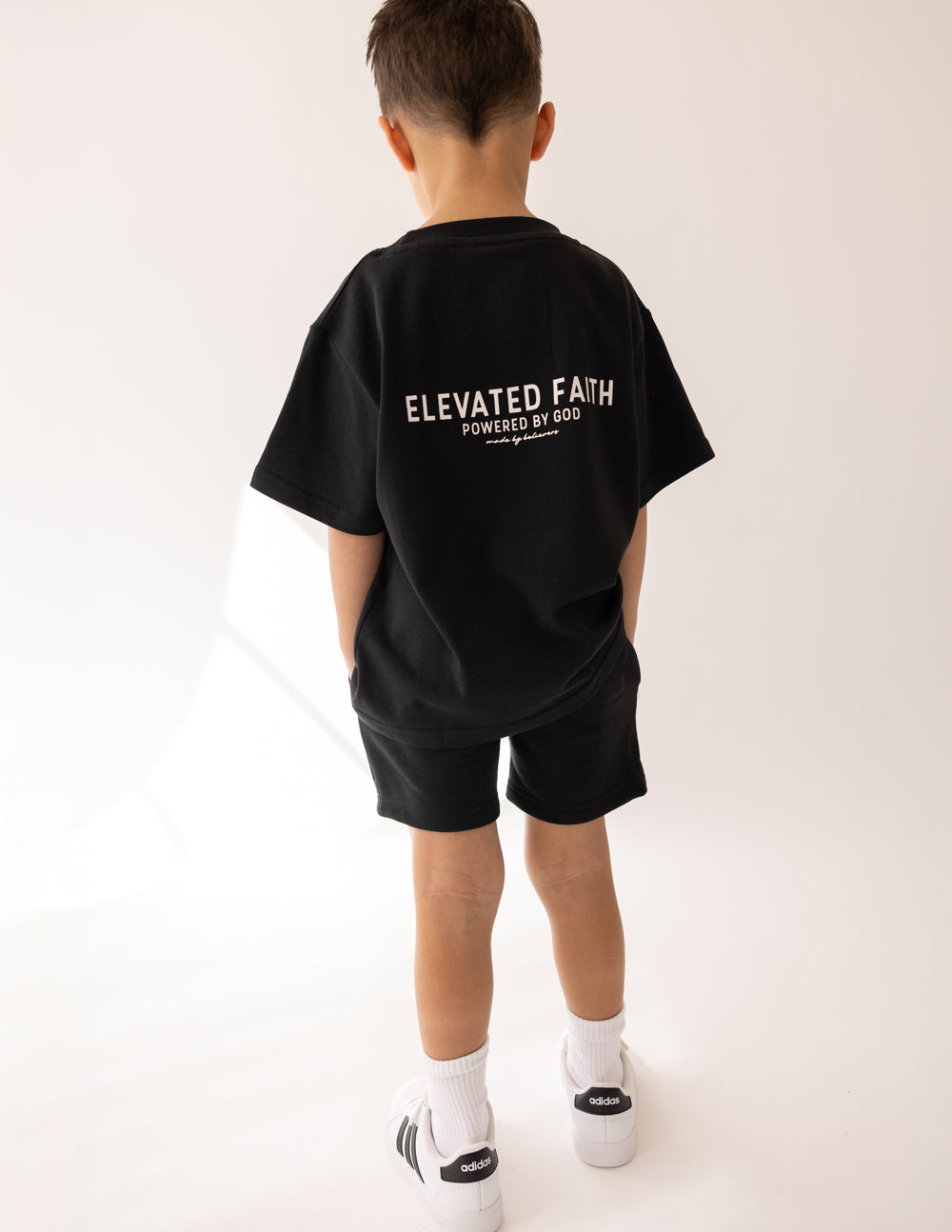 Elevated Faith Kingdom Club Black Kids Tee