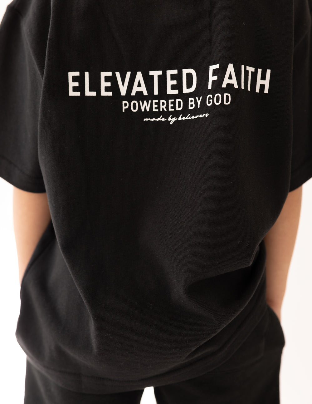 Elevated Faith Kingdom Club Black Kids Tee