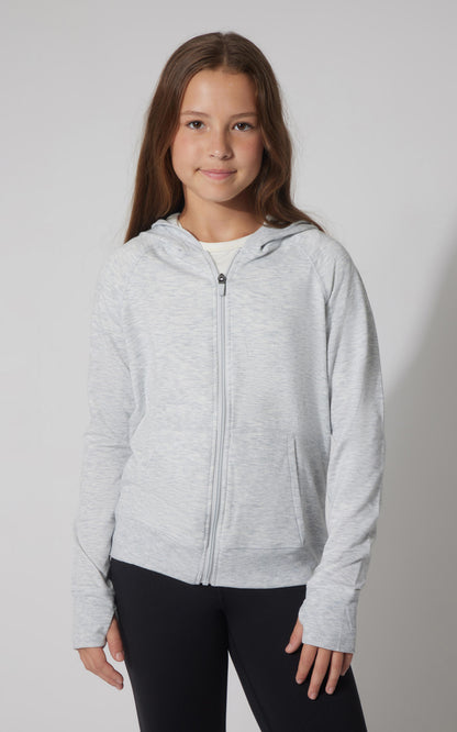 Girls Brushed Full Zip Hooded Jacket