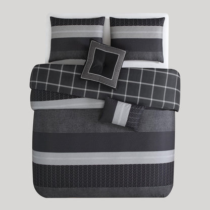 Bebejan Kyle Black 5 Piece Reversible Comforter Set