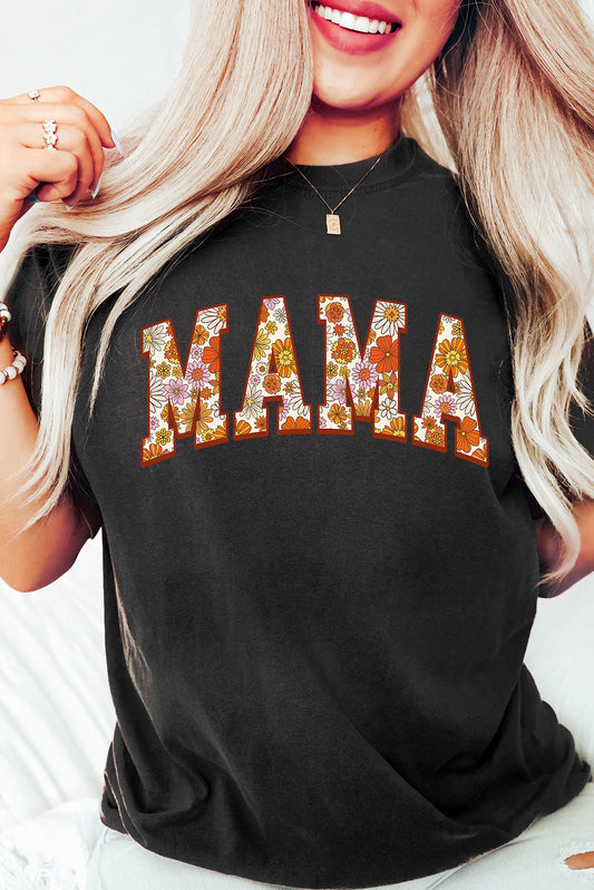 Threaded Pear Sunny Flower MAMA Letter Graphic Tee