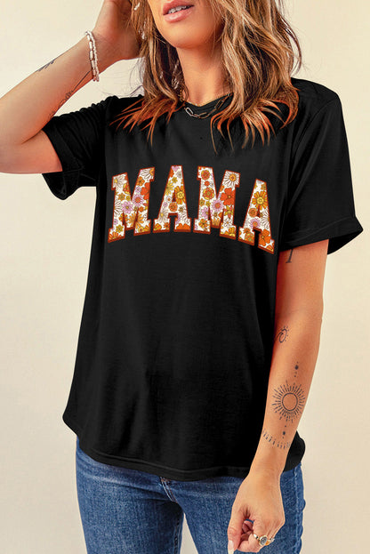 Threaded Pear Sunny Flower MAMA Letter Graphic Tee