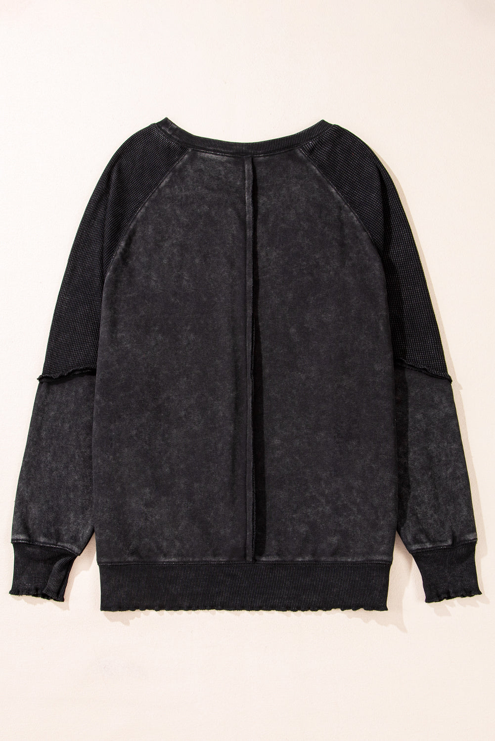 Threaded Pear Jolie Waffle Exposed Seam Raglan Sweatshirt