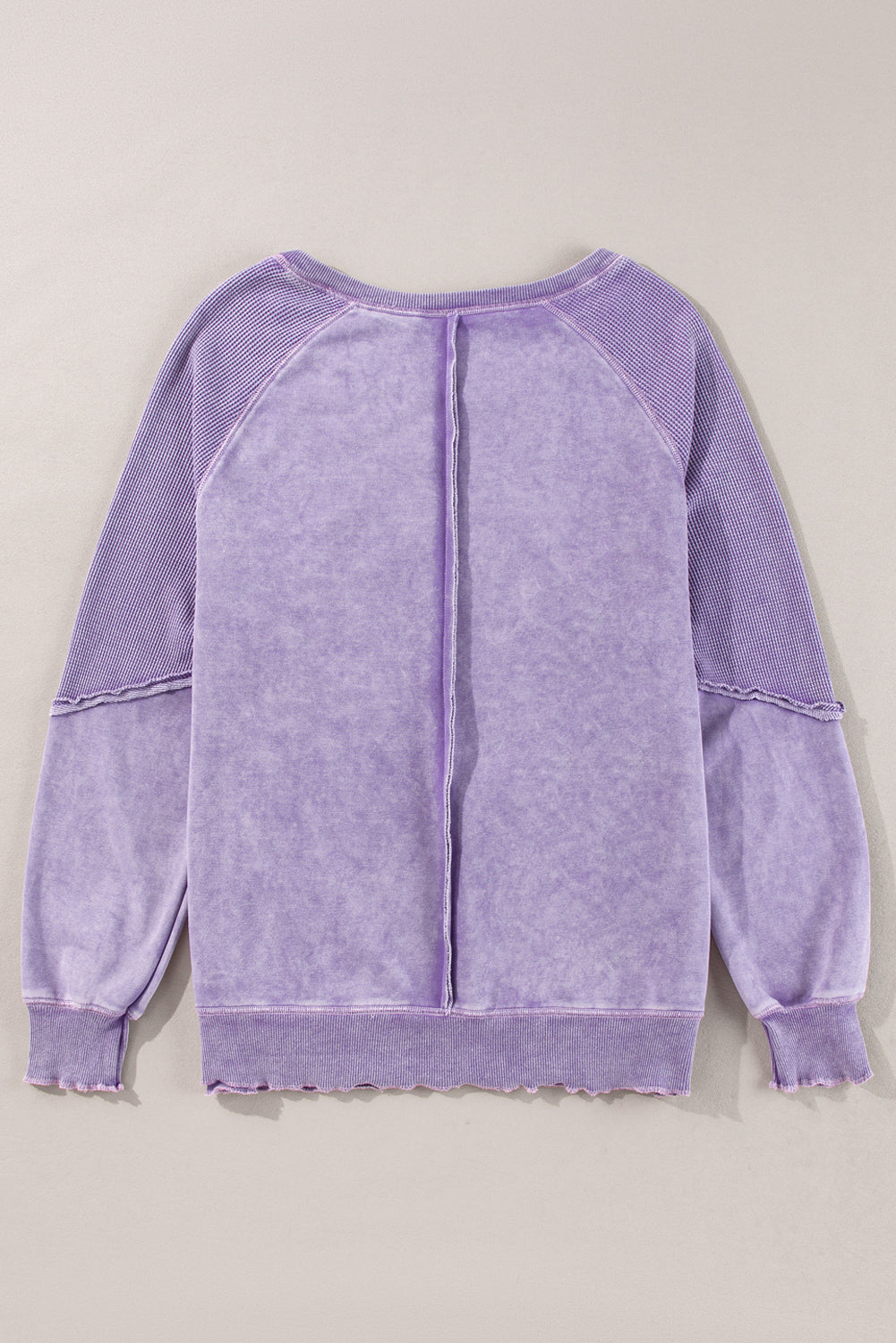 Threaded Pear Jolie Waffle Exposed Seam Raglan Sweatshirt