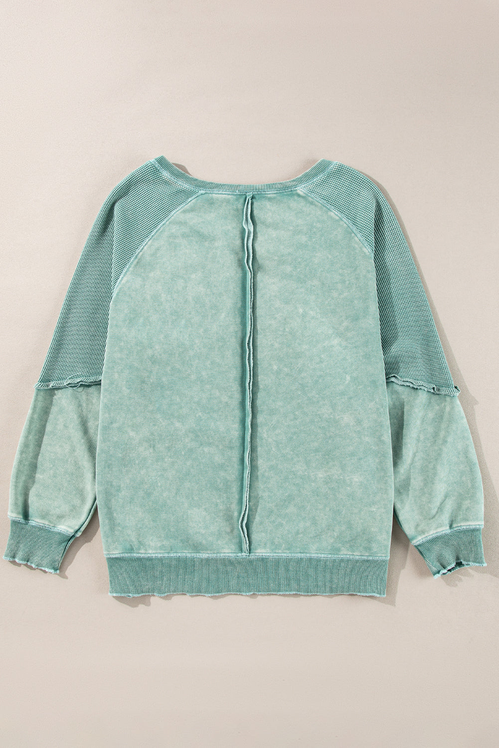 Threaded Pear Jolie Waffle Exposed Seam Raglan Sweatshirt