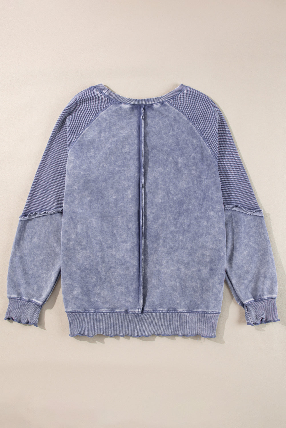 Threaded Pear Jolie Waffle Exposed Seam Raglan Sweatshirt