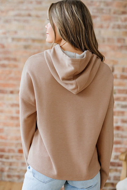 Threaded Pear Elodie Textured Drawstring Baggy Hoodie