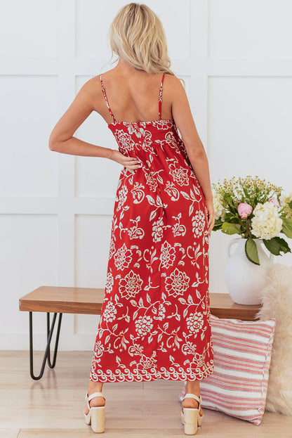 Threaded Pear Aylin Floral Spaghetti Strap Maxi Dress