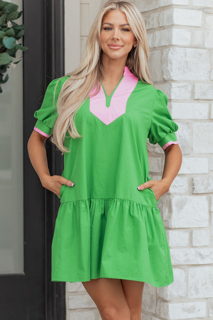 Threaded Pear Ainara Ruffle Hem Mini Dress