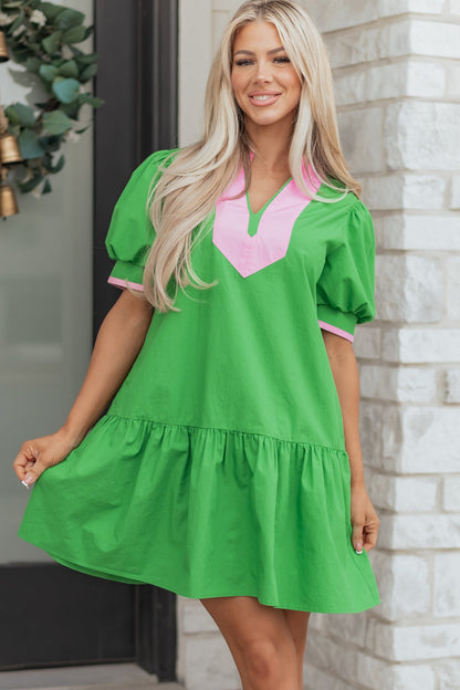 Threaded Pear Ainara Ruffle Hem Mini Dress