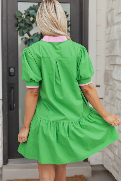 Threaded Pear Ainara Ruffle Hem Mini Dress