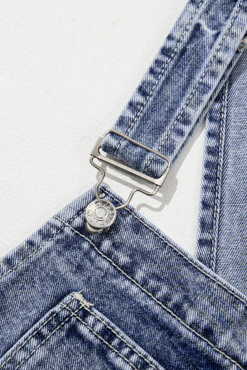 Piper Denim Straight Leg Jumpsuit with Pockets - Threaded Pear