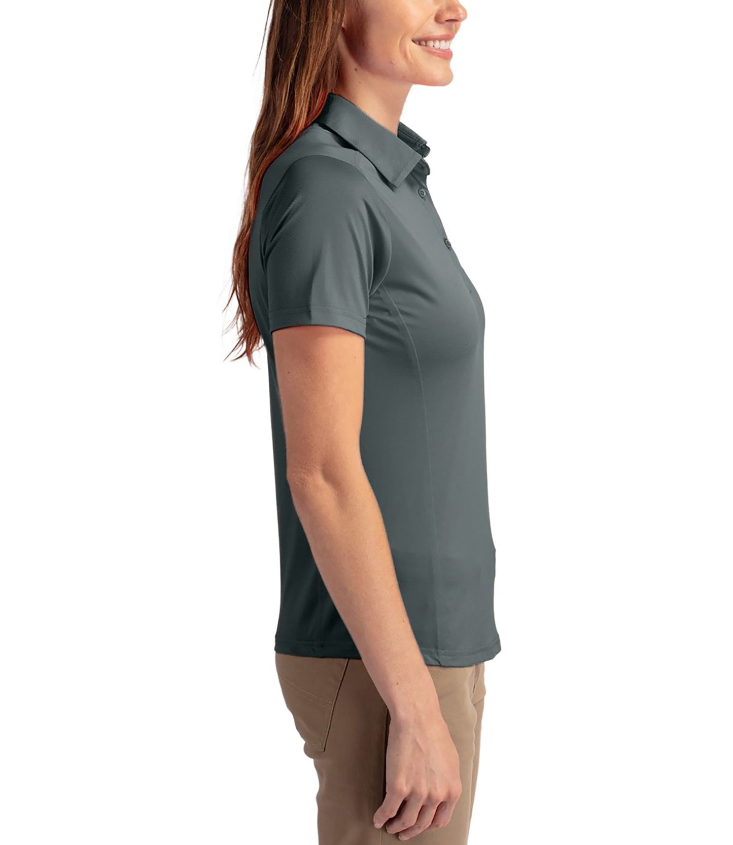 Cutter & Buck Prospect Eco Textured Stretch Recycled Womens Short Sleeve Polo by Cutter & Buck Apparel