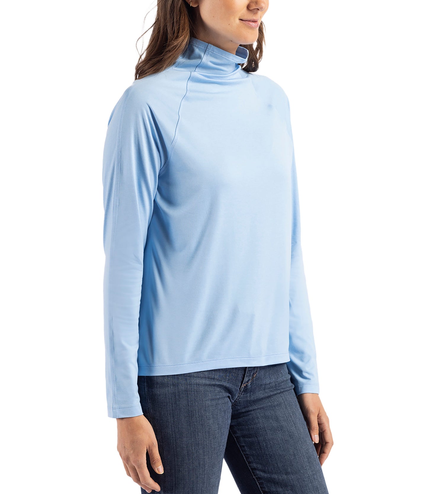 Cutter & Buck Coastline Epic Comfort Eco Recycled Womens Funnel Neck by Cutter & Buck Apparel