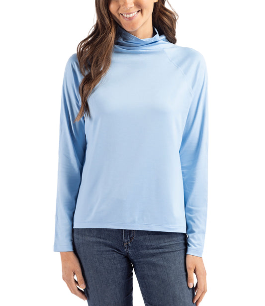 Cutter & Buck Coastline Epic Comfort Eco Recycled Womens Funnel Neck by Cutter & Buck Apparel