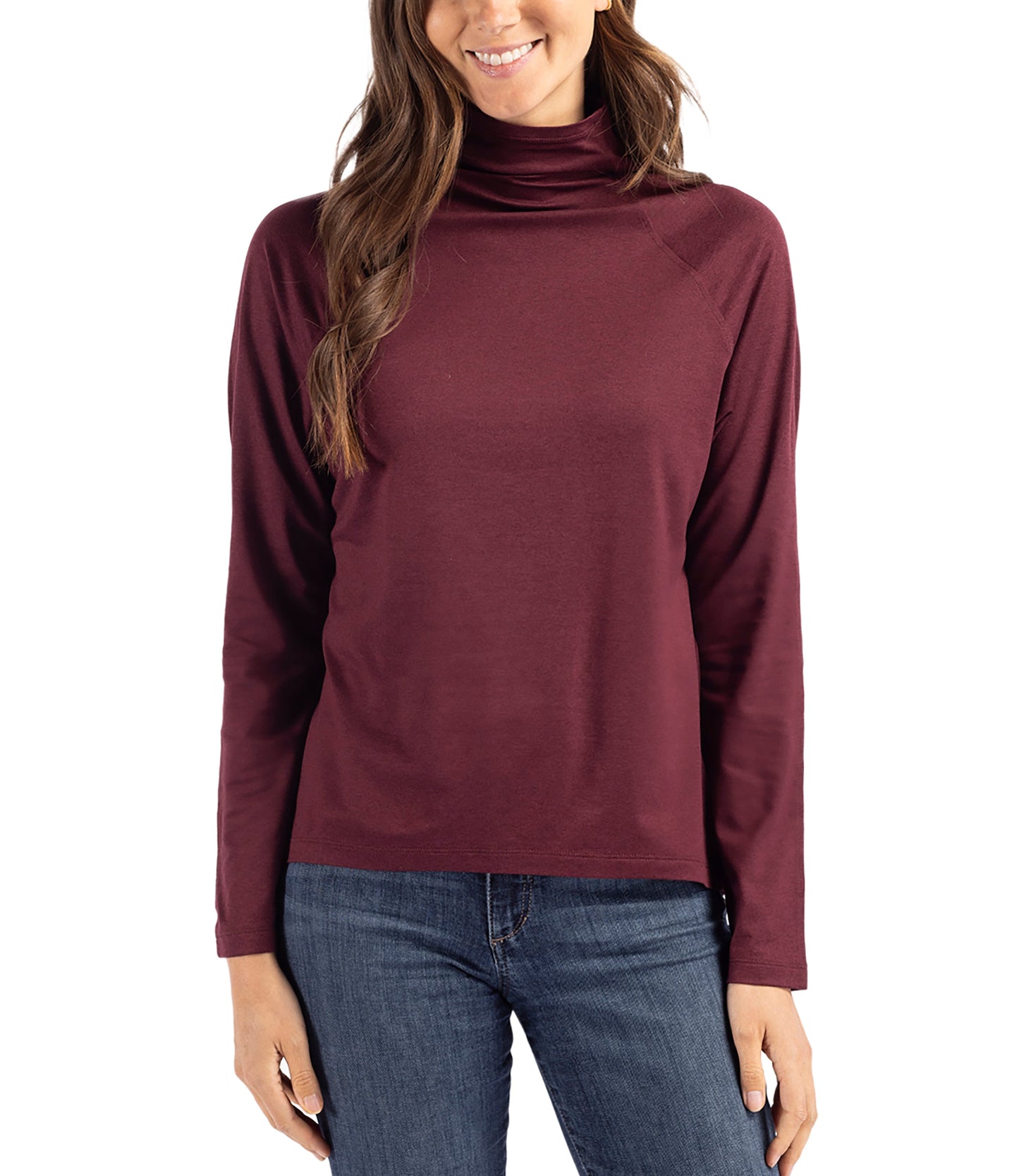 Cutter & Buck Coastline Epic Comfort Eco Recycled Womens Funnel Neck by Cutter & Buck Apparel