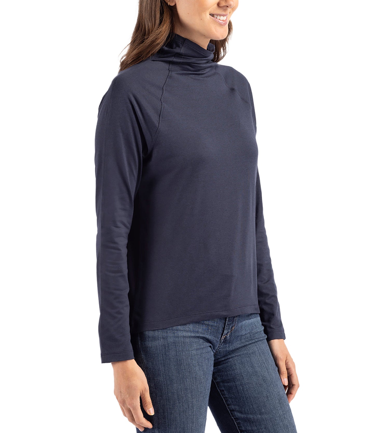 Cutter & Buck Coastline Epic Comfort Eco Recycled Womens Funnel Neck by Cutter & Buck Apparel