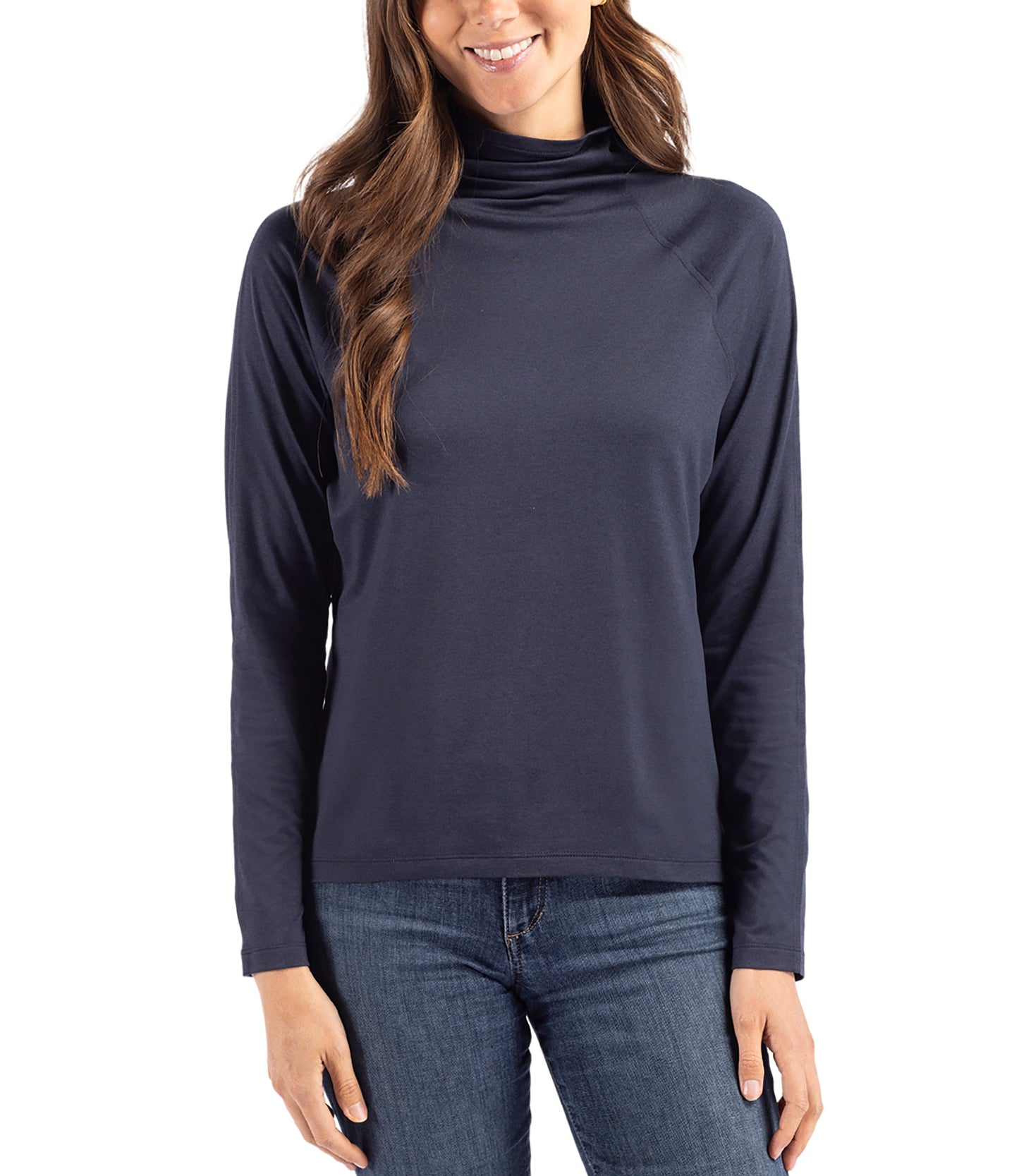 Cutter & Buck Coastline Epic Comfort Eco Recycled Womens Funnel Neck by Cutter & Buck Apparel