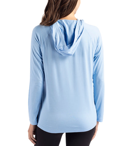 Cutter & Buck Coastline Epic Comfort Eco Recycled Womens Hooded Shirt by Cutter & Buck Apparel