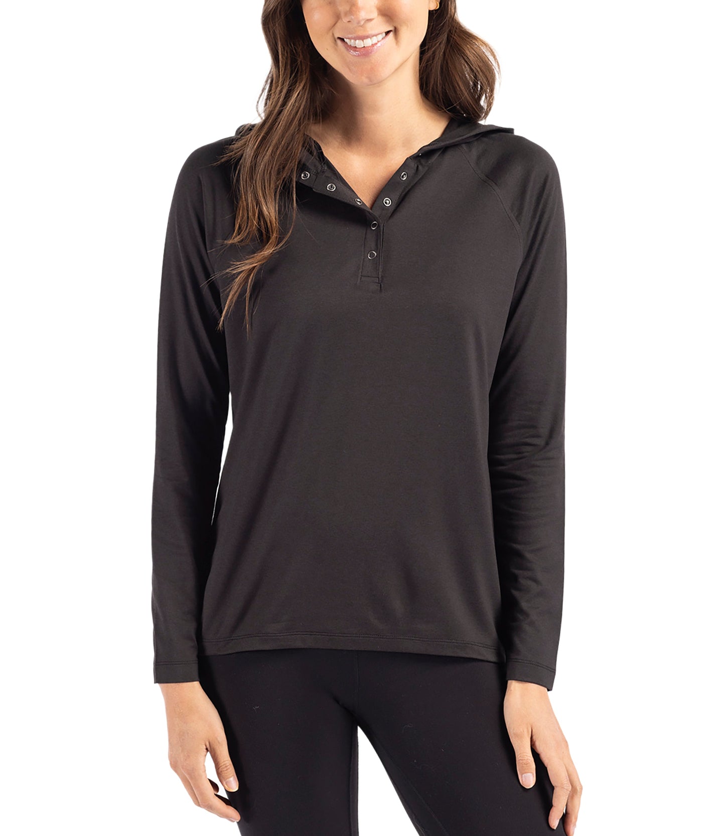Cutter & Buck Coastline Epic Comfort Eco Recycled Womens Hooded Shirt by Cutter & Buck Apparel