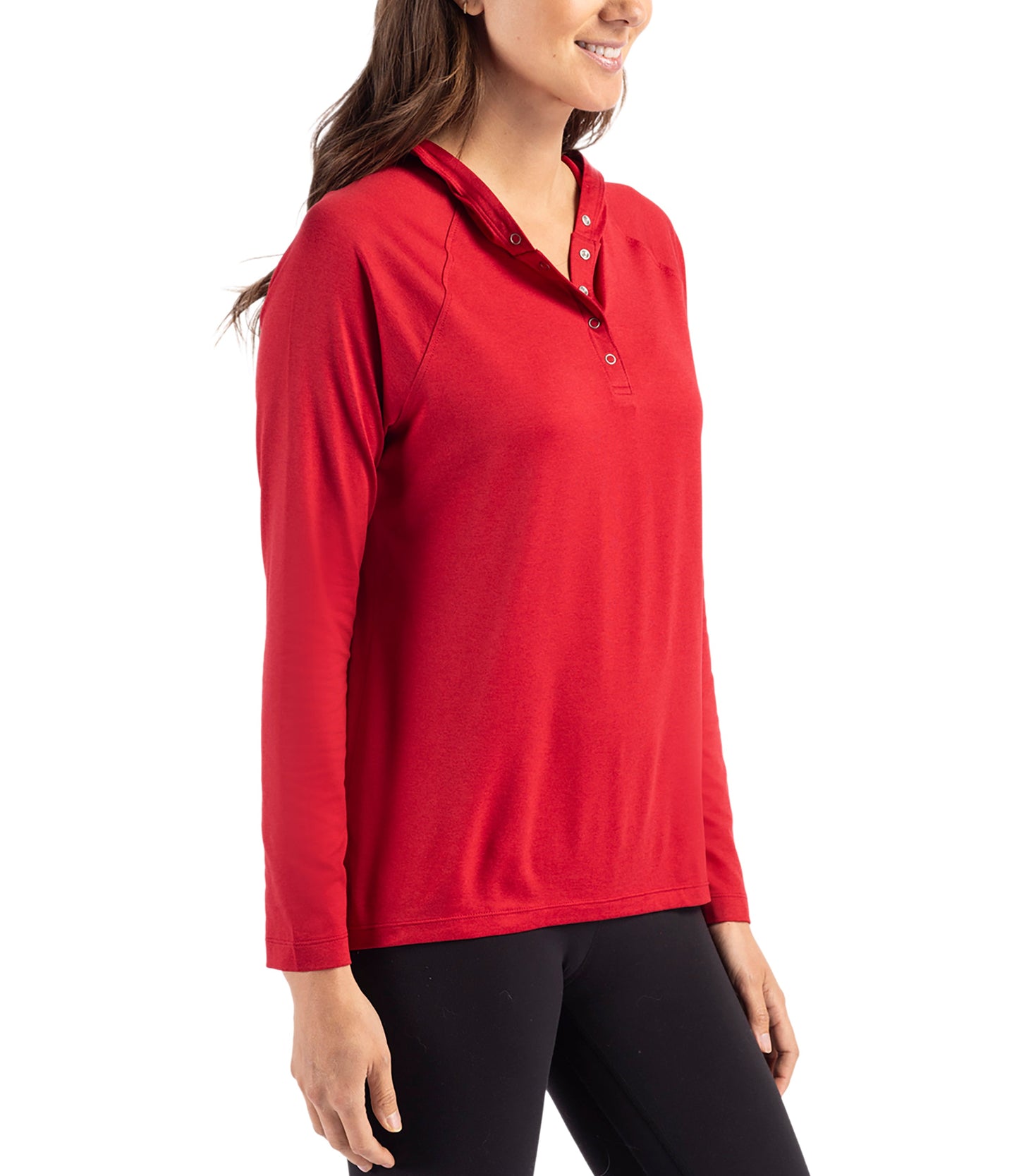 Cutter & Buck Coastline Epic Comfort Eco Recycled Womens Hooded Shirt by Cutter & Buck Apparel