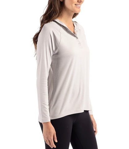 Cutter & Buck Coastline Epic Comfort Eco Recycled Womens Hooded Shirt by Cutter & Buck Apparel