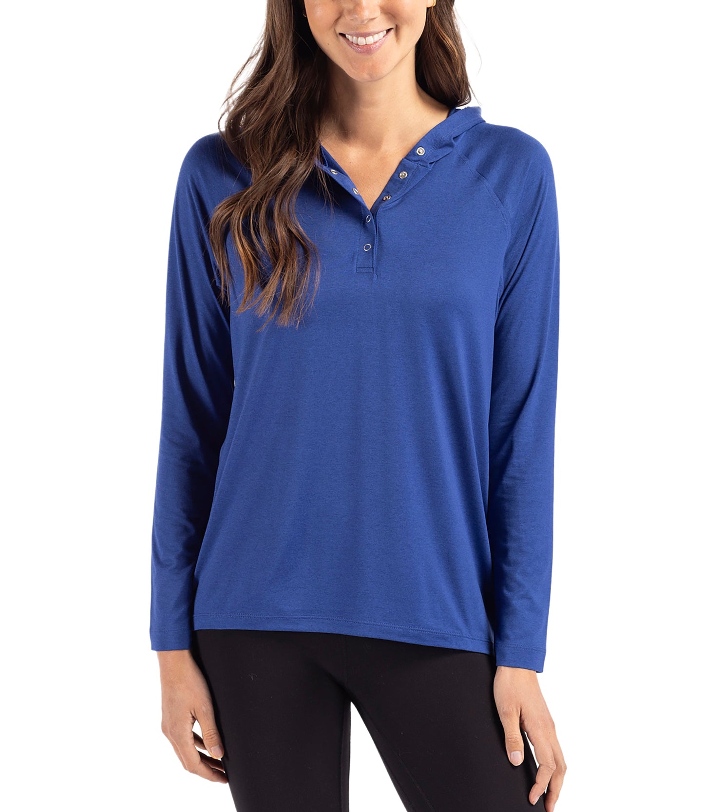 Cutter & Buck Coastline Epic Comfort Eco Recycled Womens Hooded Shirt by Cutter & Buck Apparel