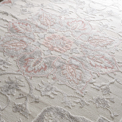 Calum Pink Floral Thick Area Rug - Clearance