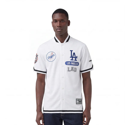 Pro Standard Los Angeles Dodgers Letterman Button Down - White
