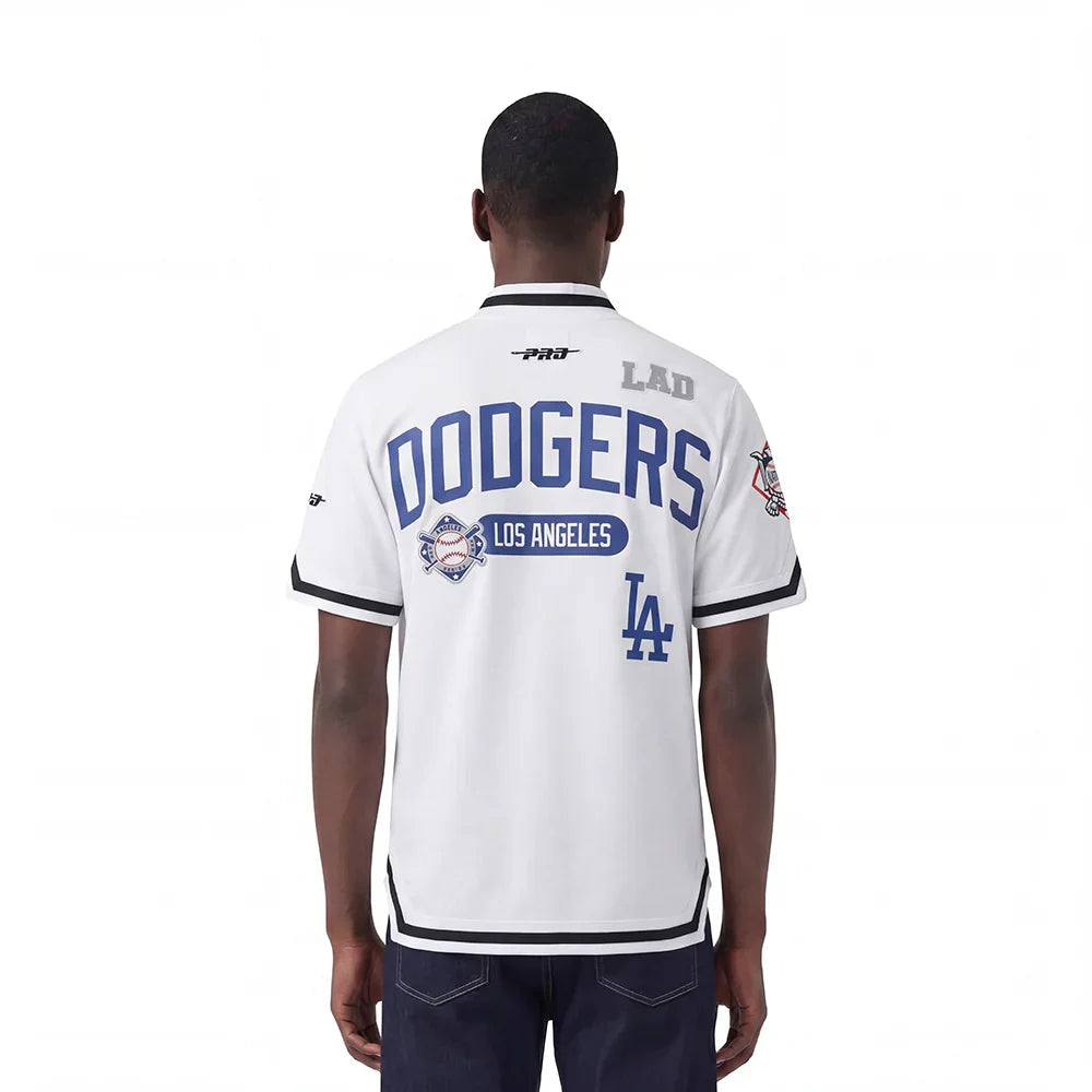 Pro Standard Los Angeles Dodgers Letterman Button Down - White