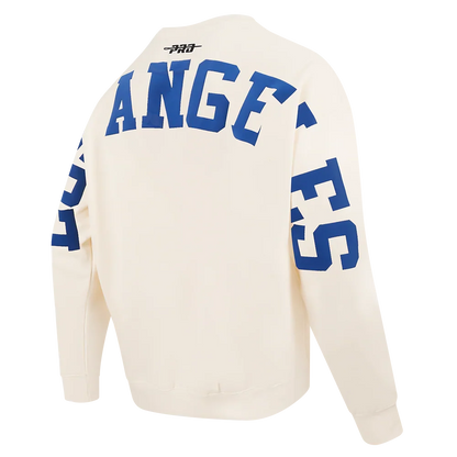 Pro Standard LA Dodgers Wingspan Drop Shoulder Crewneck - Eggshell