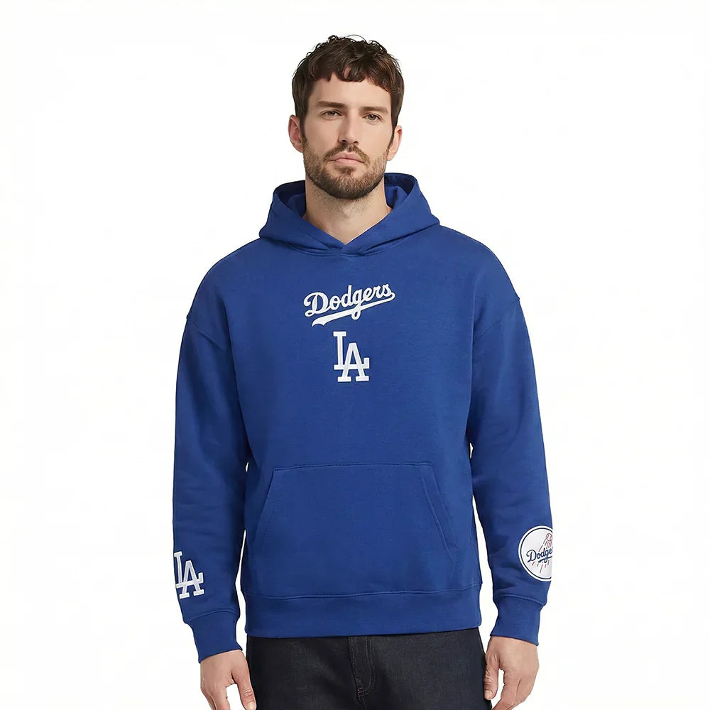 Pro Standard La Dodgers Wingspan Drop Shoulder Hoodie - Dark Blue