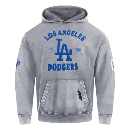 Pro Standard Dodgers First Team Pullover Hoodie - Washed Grey