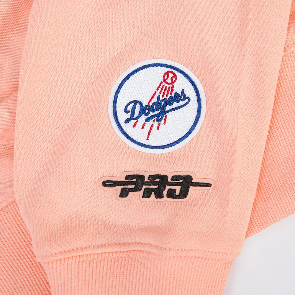 Pro Standard Womens LA Dodgers Cropped Wingspan Crewneck - Guava