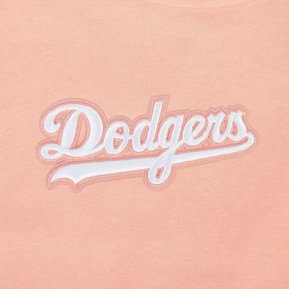 Pro Standard Womens LA Dodgers Cropped Wingspan Crewneck - Guava