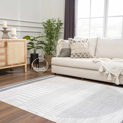 Thad Medium Gray Washable Area Rug