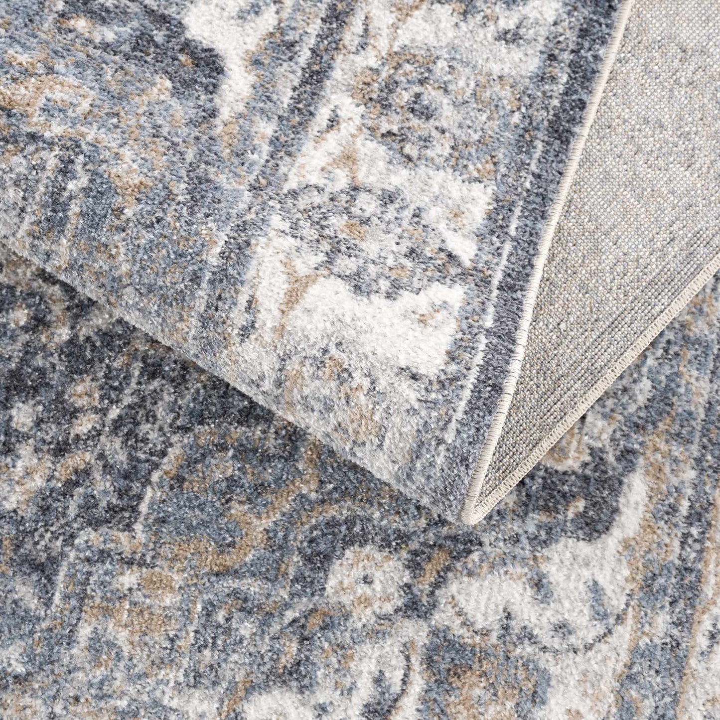 Aurum Blue Washable Area Rug - Clearance