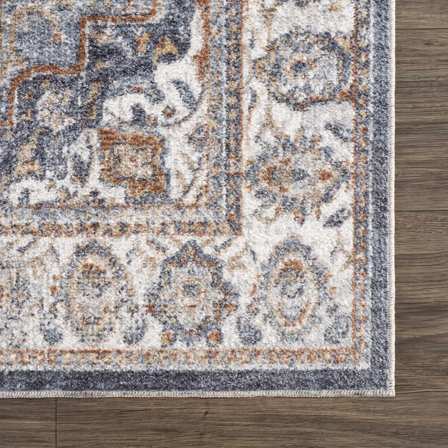Aurum Blue & Beige Washable Area Rug - Clearance